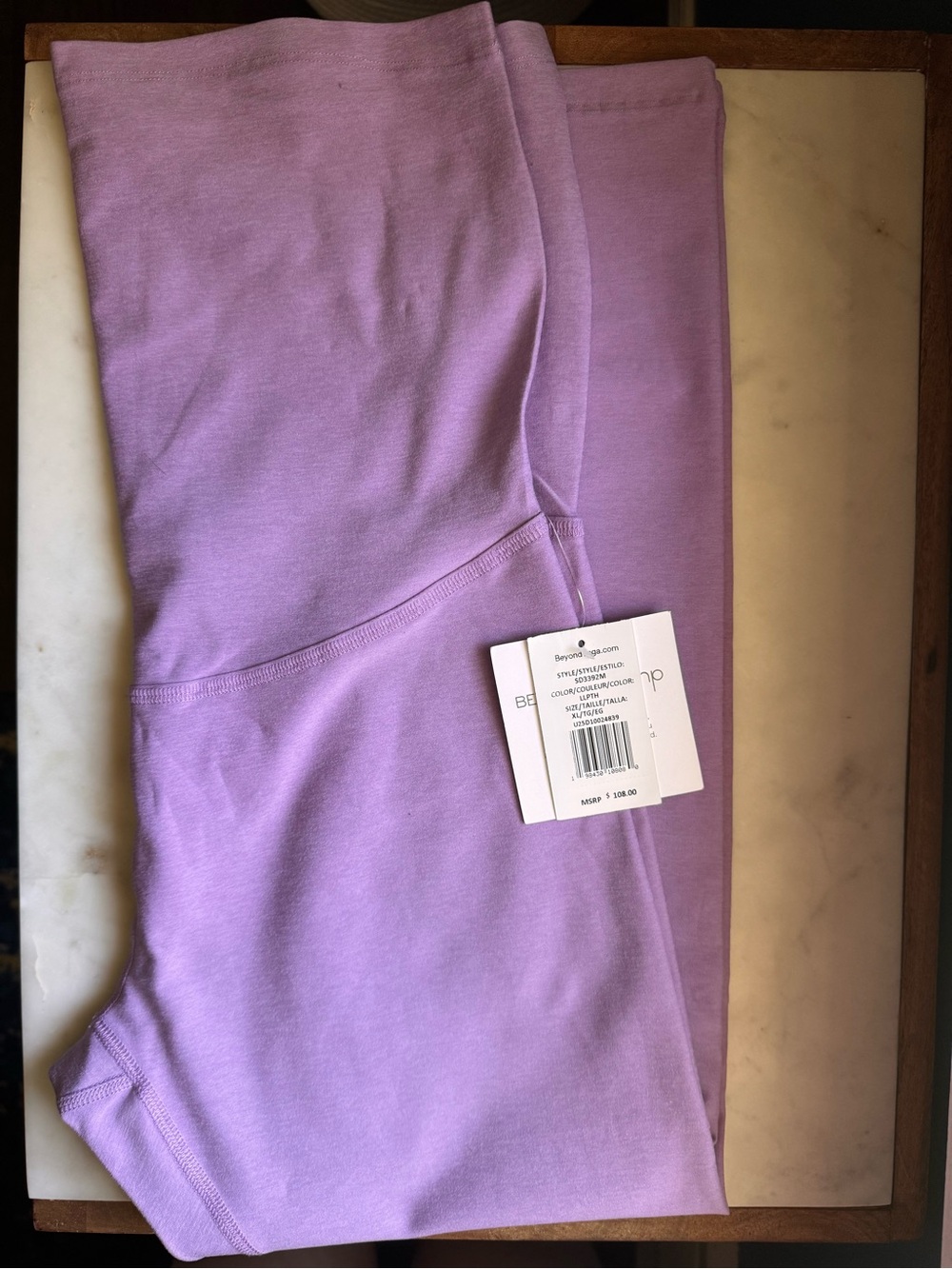 Beyond Yoga, “Beyond the Bump” Lavender/Purple Leggings